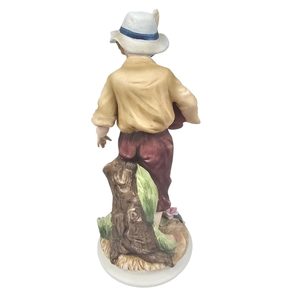 Andrea by Sadek Vintage Porcelain Boy Figurine with‎ Water Jug and Feather Hat